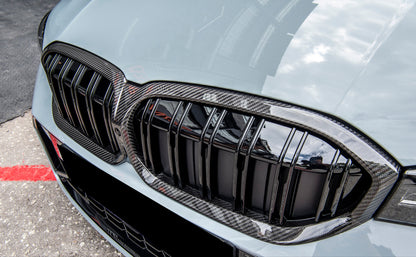 LCI M340i Carbon Fiber Grill replacements dual slat
